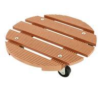 Siena Garden Carrello per Piante Wpc Ø 30 CM Natura 60 KG Portata Ruoli Vaso