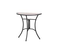 Siena Garden Tavolo Prato, 35,5 x 70 x 71,5 cm, Struttura: Acciaio, Verniciato a Polvere in Nero Opaco, Superficie: Mosaico, Piano del Tavolo: Ceramica