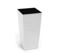 Contenitore Pianta Nizza, Bianco Rillenoptik 35x68cm Plastica Fioriera Con Uso