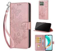 SIENIANLINE Cover per Honor X6b 4G Case Premium PU Custodia a Libro Portafoglio Pelle con Magnetica Flip Case Funzione Stand Custodia per Honor X6b 4G Cover,Oro rosa