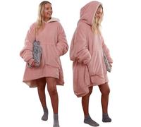 Sienna Coperta con Cappuccio Oversize indossabili, Rosa Cipria, One Size Fits all-Adults Kids Men Women Unisex Adulto