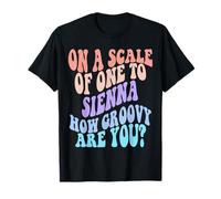 Sienna Personalized Name Cute Retro Girls Groovy Birthday Maglietta