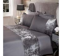 Sienna Set Biancheria da Letto, Poliestere Misto Cotone Policotone, Grigio Argento, Singolo
