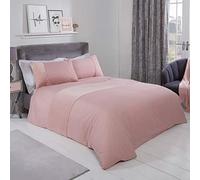 Sienna Set copripiumino super king size con federa, ultra morbido in finta pelliccia di coniglio, design trapuntato, colore rosa cipria