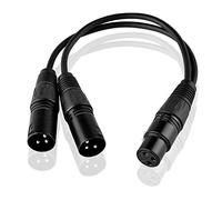 SIENOC 0.3M XLR maschio/femmina a XLR femmina/maschio Cavo microfono 3 'Pro Cord Splitter Serie Y-Cable (XLR(F) - (M) x 2, Nero)