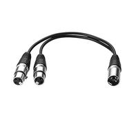 SIENOC 30cm Cavo Per Microfono 3pin XLR Maschio to Dual 2 XLR Femmina Y Splitter Cable Adattatore (XLR(M) - (F) x 2, Argento)