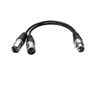 SIENOC 30cm Cavo Per Microfono 3pin XLR Femmina to Dual 2 XLR Maschio Y Splitter Cable Adattatore (XLR(F) - (M) x 2, Argento)