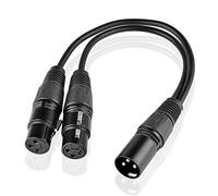 SIENOC 30cm Cavo Per Microfono 3pin XLR Maschio to Dual 2 XLR Femmina Y Splitter Cable Adattatore (XLR(M) - (F) x 2, Nero)