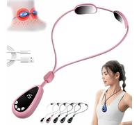 Sienova Lymphatic Drainage Device,Sienova Portable Lymphatic Drainage Device,Neck Acupoints Massager Device,5 Modes Intelligent Neck Massage,15 Gears Portable Lymphatic Relief Neck Massager (Pink)