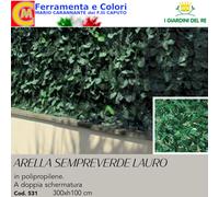 Siepe Artificiale 1 X 3 Metro Arella Foglie LAURO Sintetica Doppia Schermatura
