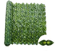 Siepe artificiale, 50 x 500 cm, recinzione a foglia di edera per balcone e giardino, decorazione per esterni, resistente ai raggi UV, facile installazione