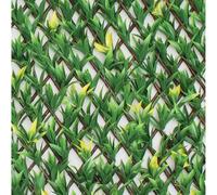 Siepe artificiale Bamboo in polietilene con traliccio 1x2 m verde
