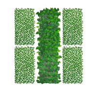 siepe artificiale da esterno Schermo for la privacy estensibile, 4 pannelli decorativi in finta edera for balcone e patio (foglie su un solo lato)