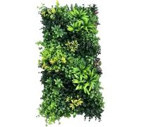 Siepe artificiale da parete, 50 x 100 cm, decorazione realistica per esterni, in polietilene, per vegetazione e paesaggistica, resistente ai raggi UV e durevole