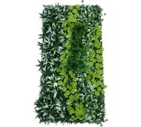 Siepe artificiale da parete, 50 x 100 cm, decorazione realistica per esterni, in polietilene, per vegetazione e paesaggistica, resistente ai raggi UV e durevole
