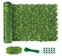 Siepe artificiale foglie di edera 3x1m, recinzione naturale, facile da instal...