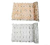 Siepe artificiale per fiori di ciliegio e foglie, recinzione per giardino ed esterni, pannello in plastica impermeabile e resistente al vento ()