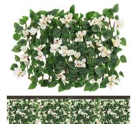 Siepe Artificiale per Parete Pannelli Decorativi For Siepi Artificiali, Recinzione For La Privacy Del Giardino Allungabile, Recinzione For Cespugli Di Fiori Simulati 40x200 Cm(White)