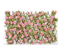 Siepe artificiale, pianta, recinzione for la privacy, siepe artificiale, siepe di fiori, traliccio da giardino espandibile recinzione giardino(Roze,M)