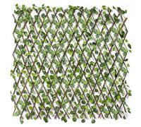 Siepe Artificiale Traliccio Legno Naturale Salice Estensibile Foglie Edera Finte 2 Misure Disponibili mod.EDERA SINTETICA 90x180