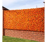 Siepe Artificiale Sintetica 1 x 3 metri Rotolo Anticaduta Rete Foglie Arancio