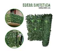 Siepe Artificiale Sintetica 1 x 3 metri Rotolo Anticaduta Rete foglie Edera