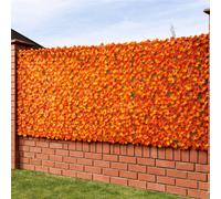 Siepe Artificiale Sintetica 1x 3 m Rotolo Rete Anticaduta con Foglie Arancio