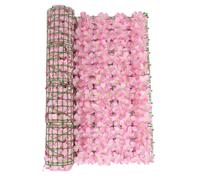 Siepe decorativa per la privacy con foglie di ciliegio artificiali rosa