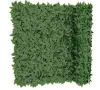 Siepe Finta Artificiale Ultra Coprente Anticaduta Rotolo Rete Frangivento Ornamentale Foglia Edera Sintetica Per Ringhiera Terrazzo Balcone Giardino Recinzione Verde Scuro (2 x 3 Mt)