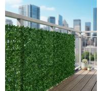Siepe Finta Artificiale Ultra Coprente Anticaduta Rotolo Rete Frangivista Frangivento Ornamentale Foglia Edera Sintetica Per Ringhiera Terrazzo Balcone Giardino Recinzione Verde Scuro (2 x 9 Mt)
