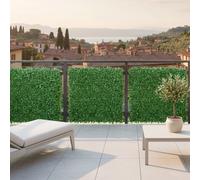 Siepe Finta Artificiale Ultra Coprente Anticaduta Rotolo Rete Frangivista Frangivento Ornamentale Foglia Edera Sintetica Per Ringhiera Terrazzo Balcone Giardino Recinzione Verde Scuro (2 x 3 Mt)