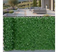 Siepe Finta Artificiale Ultra Coprente Anticaduta Rotolo Rete Frangivista Frangivento Ornamentale Foglia Edera Sintetica Per Ringhiera Terrazzo Balcone Giardino Recinzione Verde Scuro (3 x 3 Mt)