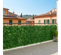 Siepe Finta Artificiale Ultra Coprente Anticaduta Rotolo Rete Frangivista Frangivento Ornamentale Foglia Edera Sintetica Per Ringhiera Terrazzo Balcone Giardino Recinzione Verde Scuro (2 x 6 Mt)