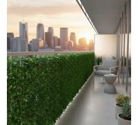 Siepe Finta Artificiale Ultra Coprente Anticaduta Rotolo Rete Frangivista Frangivento Ornamentale Foglia Edera Sintetica Per Ringhiera Terrazzo Balcone Giardino Recinzione Verde Scuro (1.5 x 12 Mt)