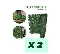 SIEPE SINTETICA 2 ROTOLI 1x3 MT ARTIFICIALE FOGLIE EDERA SUPPORTO RECINZIONE