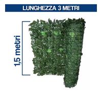 SIEPE SINTETICA ARTIFICIALE ARELLA EDERA MT 1,5X3 150X300 SUPPORTO RETE (50197)