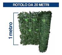 SIEPE SINTETICA ARTIFICIALE ARELLA EDERA MT 1 X 20 CON SUPPORTO IN RETE (29193)