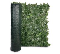 Siepe Sintetica Artificiale + Rete Ombreggiante Foglie di Lauro 1,5x20 mt Verde