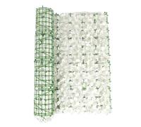 Siepi Artificiali 1M finto recinto traliccio decorazione da parete fiore artificiale recinzione privacy schermo esterno giardino balcone siepe arredamento casa(White)
