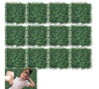 siepi artificiali, per esterni, pannelli da parete in bosso, 12 pezzi, siepi artificiali, 25,4 x 25,4 cm, pannelli di bosso, sfondo, , siepe, , parete, pianta verde
