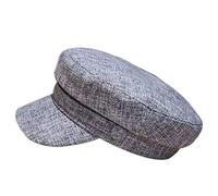 Siepificius Cappelli da Capitano Marinaio in Cotone e Lino Berretti Bretoni Retrò Cappello a Parte Superiore Piatta da Strillone Pescatore Unisex blu denim chiaro
