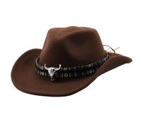 Siepificius Cappello da cowboy occidentale da uomo, caldo, protezione solare, per pesca, palcoscenico, performance, nero, 56-58 cm, Caffè 56-58 cm, 6 7/8 / 7 1/8