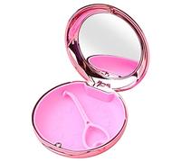 Siepificius Custodia da viaggio con specchio per paradenti con fori di ventilazione, colore: nero, Oro rosa, 8.7x2.7x8.7cm, come descrizione