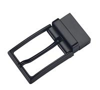 Siepificius Fibbia per cintura da uomo reversibile in lega singola polo rettangolare fibbia per cintura nera, Nero , 8x4.5x2cm