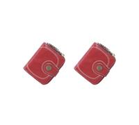 Siepificius Portafoglio corto portatile pieghevole in pelle PU chiusura con cerniera portamonete portamonete porta carte di debito borsa compleanno vino rosso, Set da 2 (rosso vino),