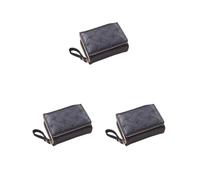 Siepificius Portafoglio da donna alla moda a tre ante carino multi-slot portafogli in pelle portamonete portamonete borsa regali porta carte di credito ID nero, Set da 3 (nero), 10.5x8x3.7cm, come