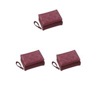 Siepificius Portafoglio da donna alla moda a tre ante carino multi-slot portafogli in pelle portamonete portamonete borsa regali porta carte di credito ID nero, Set da 3 (rosso), 10.5x8x3.7cm, come