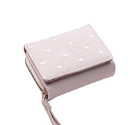 Siepificius Portafoglio da donna alla moda a tre ante carino multi-slot portafogli in pelle portamonete portamonete borsa regali porta carte di credito ID nero, Beige, 10.5x8x3.7cm, come descrizione