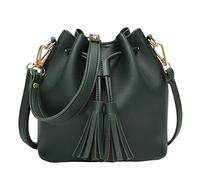 Siepificius Secchiello Borsa a tracolla con coulisse, borsa piccola per la spesa, marrone, 22 x 11 x 19 cm, Verde: 22 x 11 x 19 cm, 22x11x19CM