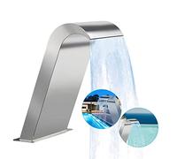 SIERINO Fontana a Cascata per Piscina in Acciaio Inossidabile - Fontana per Piscina in Argento per Esterni Decorazione da Giardino per Piscine Interrate Cascate Fontana, 04 Gancio ad Arco, 30 * 60 cm